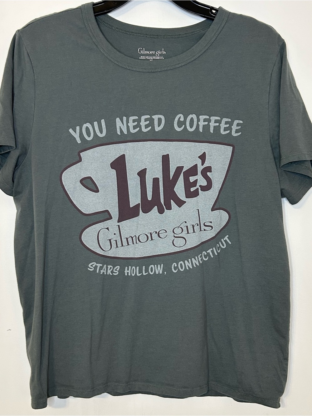 Luke's Diner Gilmore Girls Graphic Tee - Women’s Gray Coffee Shirt